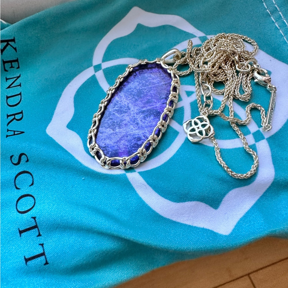 New! Kendra Scott purple mica Reid necklace in gold